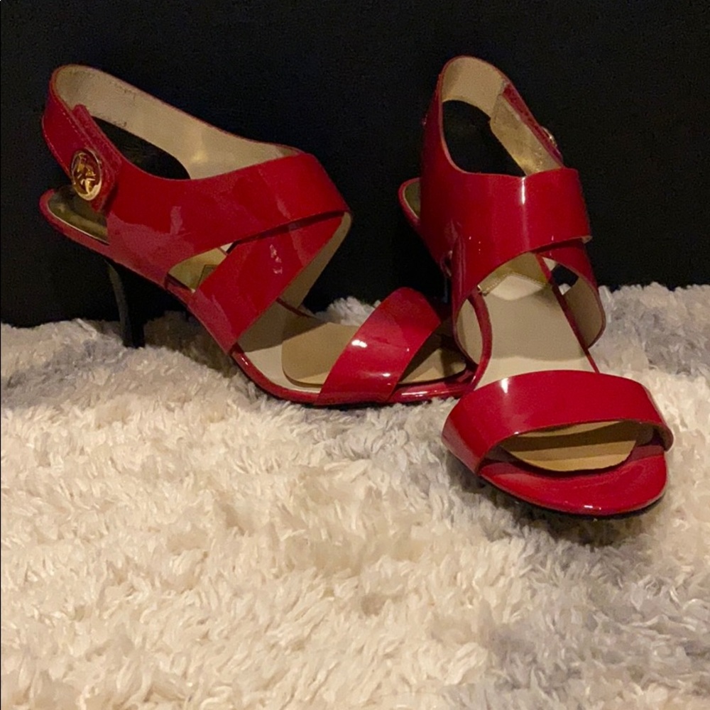 Red Michael Kors low skinny heels